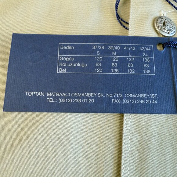 Briess Club Men's Button-Up Shirt L 41/42 – Khaki Beige 100% Cotton, Crest Metal - Picture 8 of 9